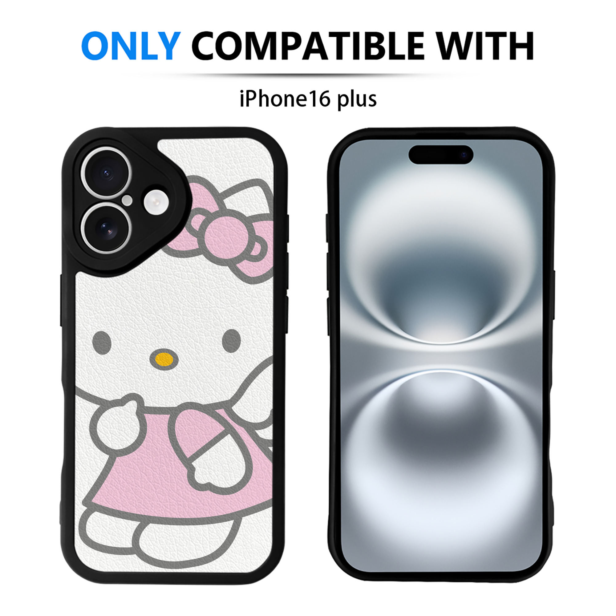 （画像用） Hello Kitty ハローキティ 【iPhone 16シリーズ対応】シリコンスマホケース（レザー調） 材質：シリコン